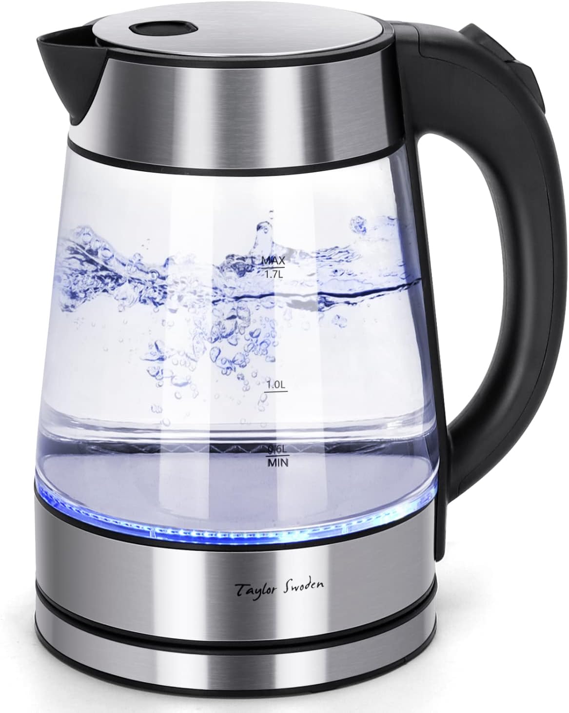 Glass Hot Water Kettle Electric for Tea and Coffee 1.7 Liter Fast Boiling Electric Kettle Cordless Water Boiler with Auto Shutoff Boil Dry Protection Taylor Swoden
