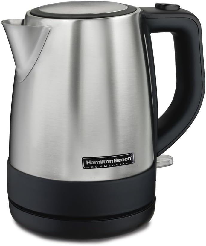 Hamilton Beach Commercial HKE110 1 Liter Hot Water Tea Kettle, Hospitality Rated, Stainless Steel…