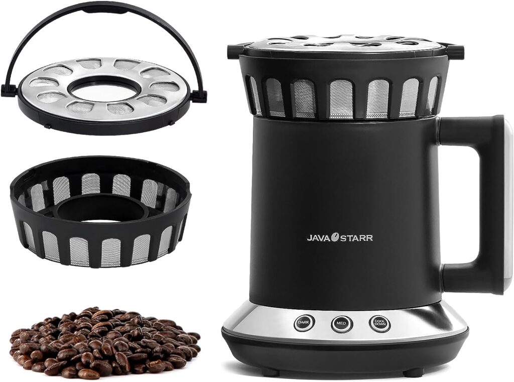 JAVASTARR Electric Coffee Roasters Machine for Home Use 1200W, One-Touch Control Coffee Bean Baker Roaster Med and Dark Two Baking Modes are Optional,Coffee Bean Roasting Machine 110V~120V