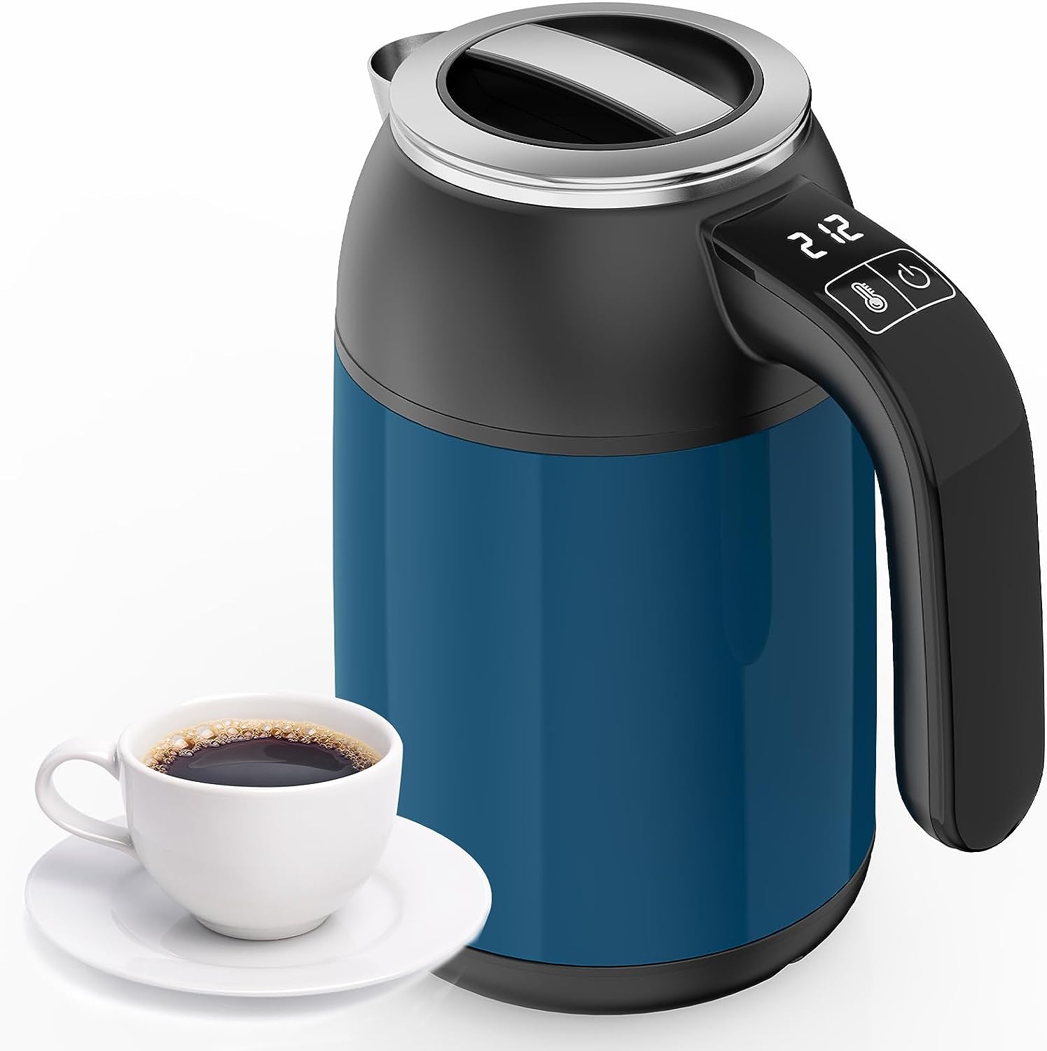 Nicewell Electric Kettle with Temperature Control, 4 Minutes Fast Water Boiler, Small Travel Kettle, with Touchable LCD Display  Auto Shut-off, for Travel, Office, Home, (450ML and 600W, Blue)