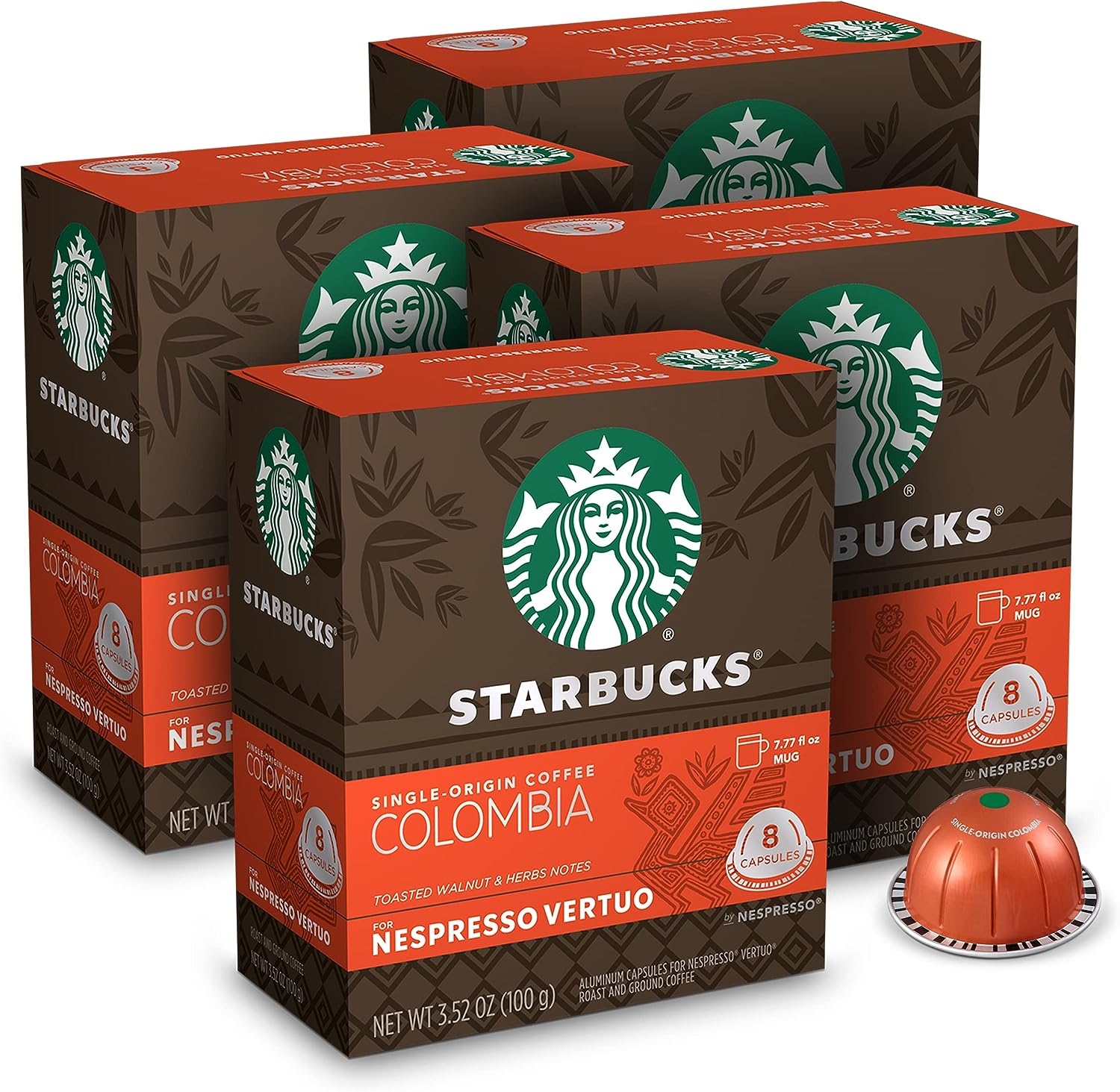 Starbucks by Nespresso Medium Roast Single-Origin Colombia Coffee (32-count single serve capsules, compatible with Nespresso Vertuo Line System)