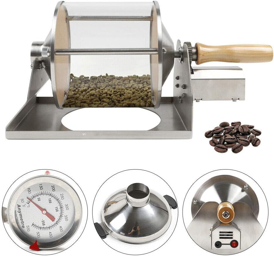 ZHFEISY Coffee Roaster Household Gas Coffee Roaster Machine Coffee Bean Baker Coffee Bean Roaster Machine For Cafe Shop/Home 13V 3A